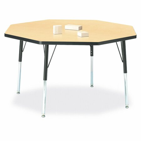 Berries Octagon Activity Table, 48 in. x 48 in., A-height, Maple/Black/Black -  JONTI-CRAFT, 6428JCA011